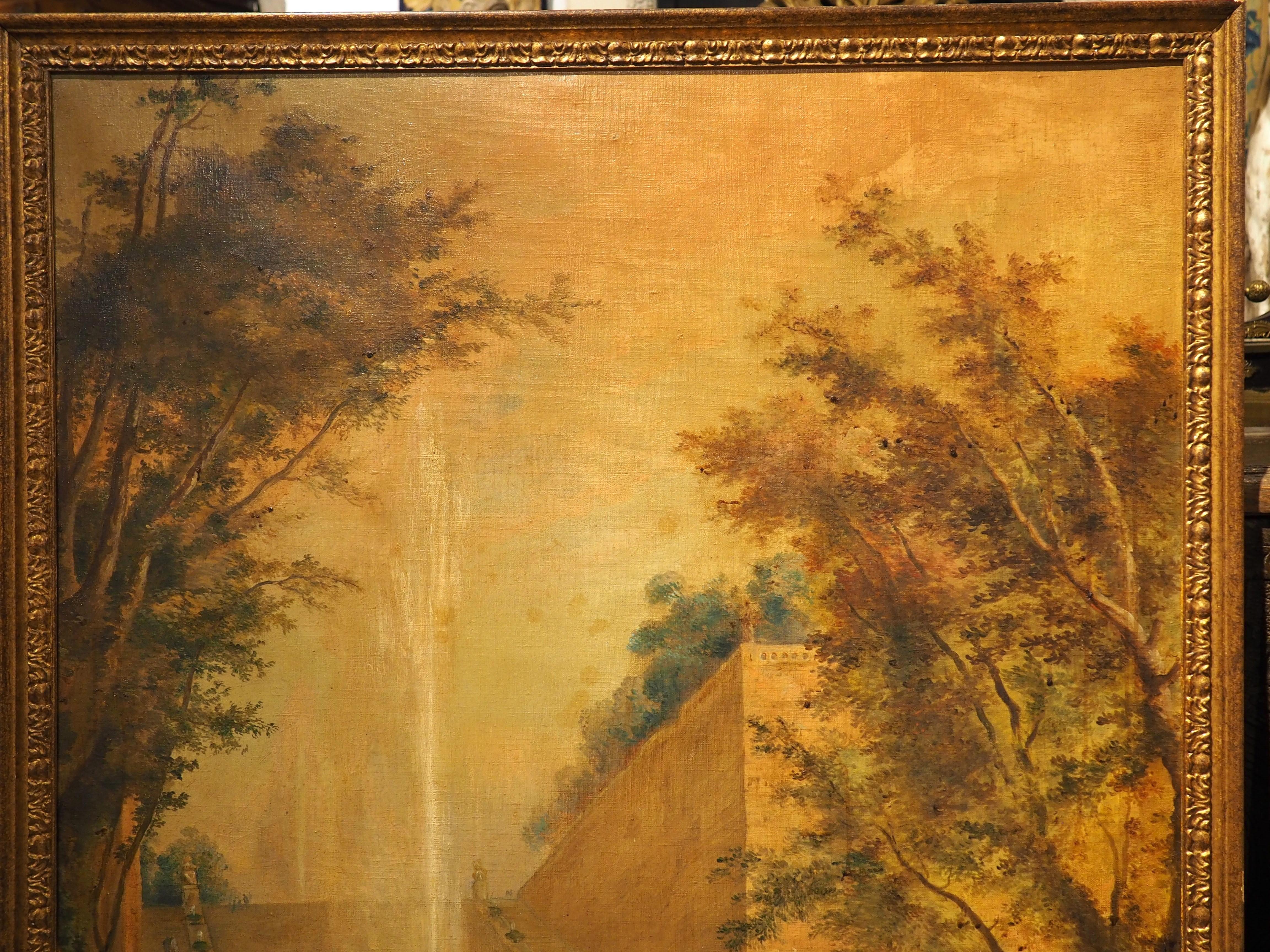 Paire de peintures italiennes anciennes de paysages de Capriccio, vers 1850 en vente 7