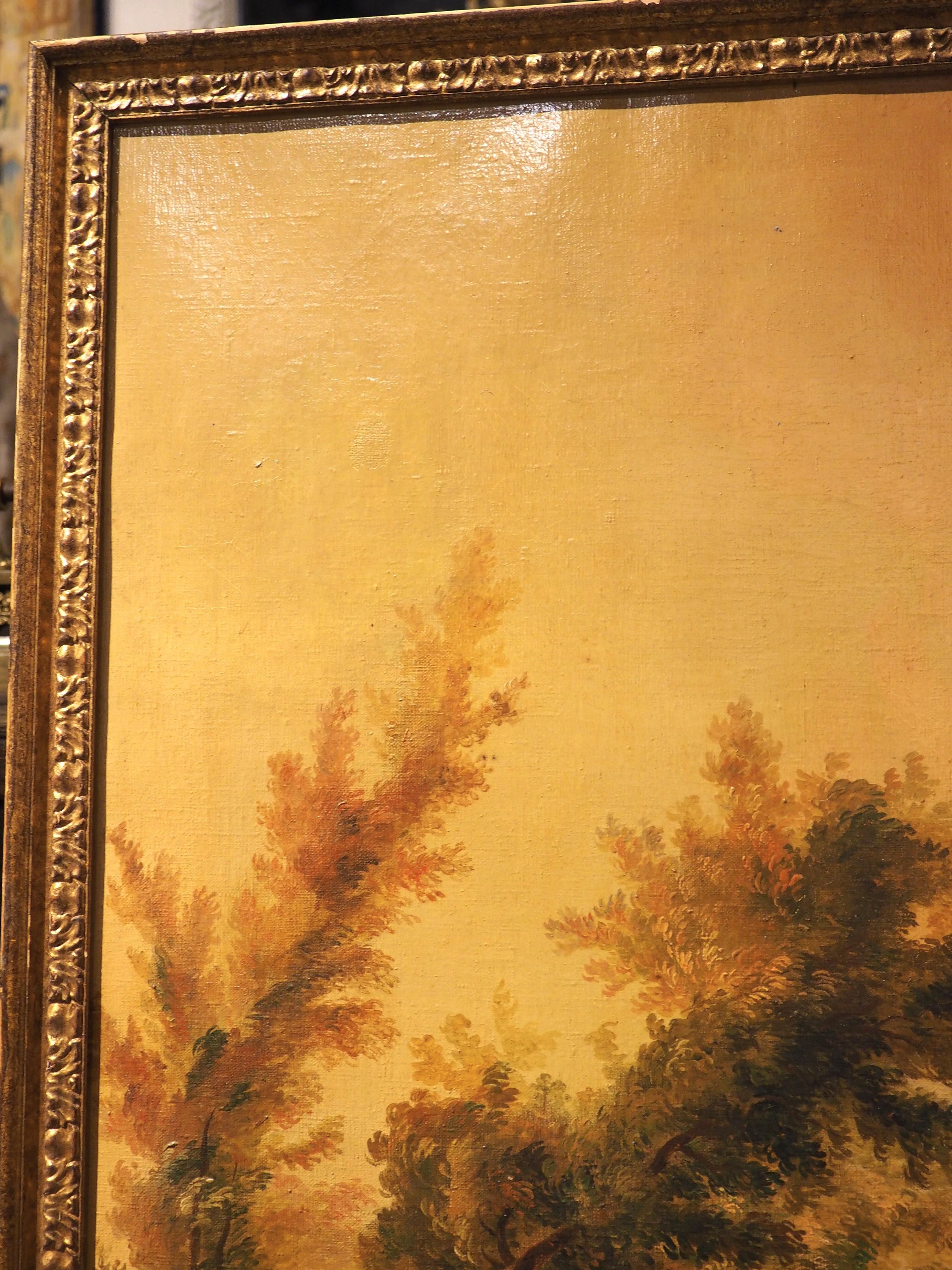 Paire de peintures italiennes anciennes de paysages de Capriccio, vers 1850 en vente 3