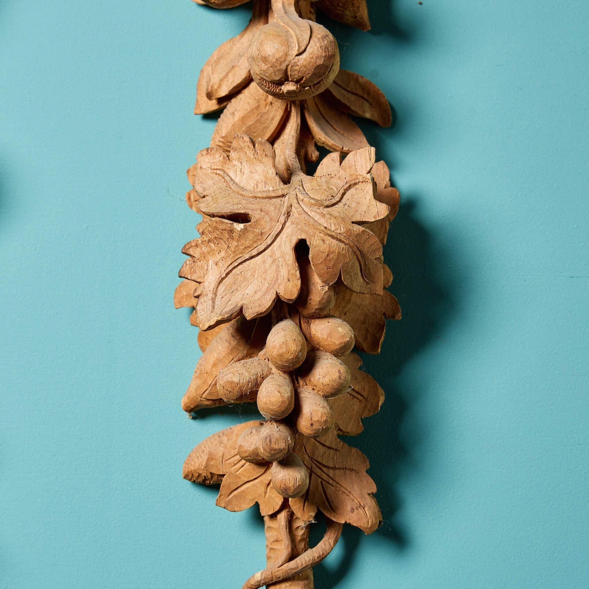 Pair of Antique Italian Carved Pine Wall Hangings For Sale 1