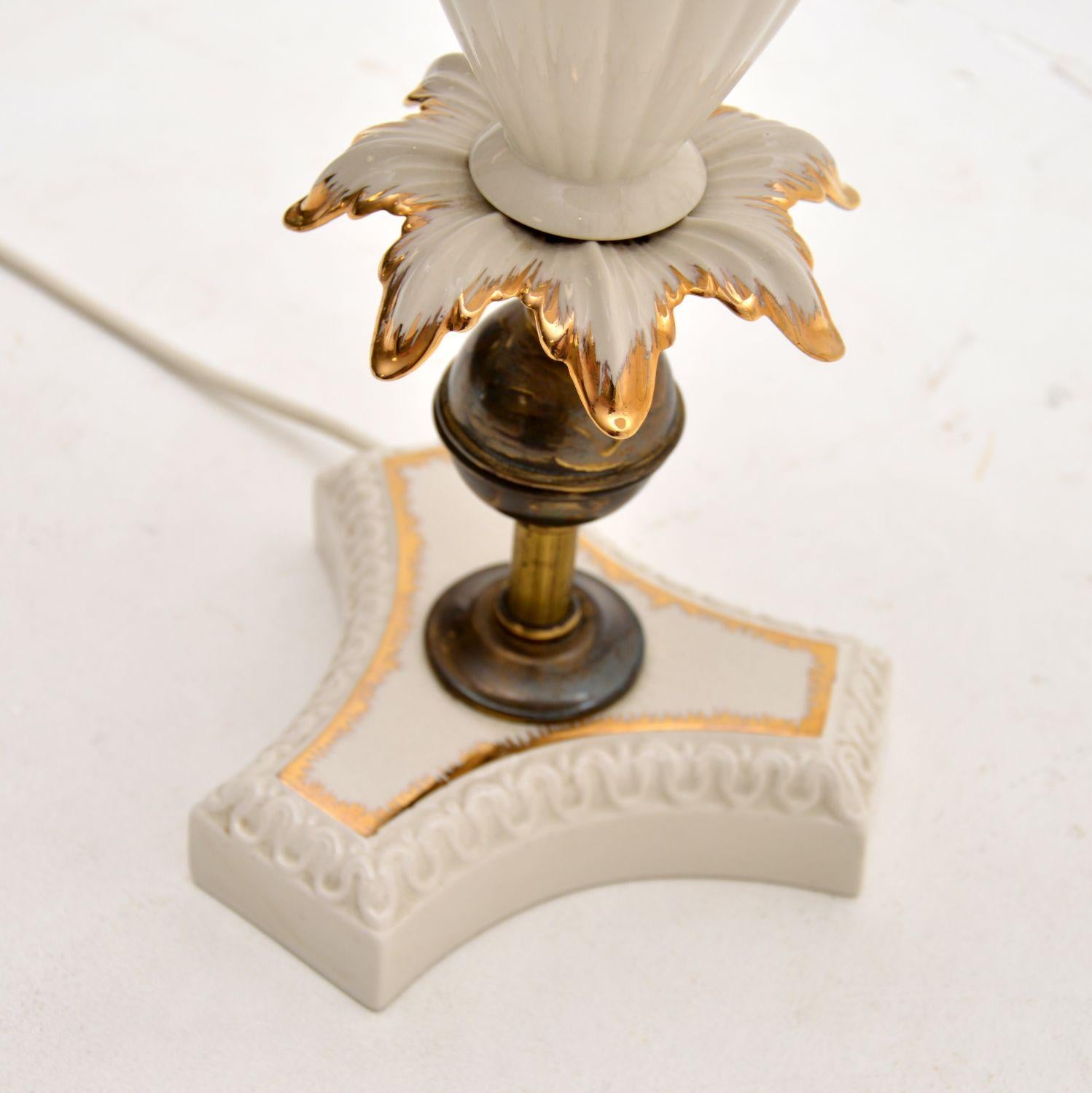 Pair of Antique Italian Ceramic Table Lamps For Sale 4