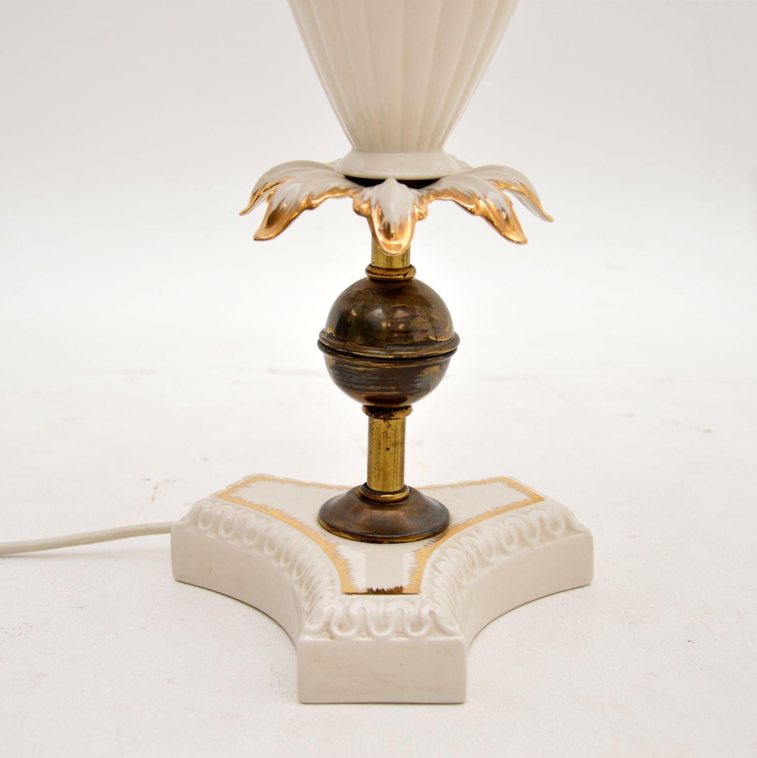 Pair of Antique Italian Ceramic Table Lamps For Sale 1