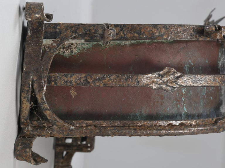 Pair of Antique Italian Copper and Steel Window Boxes, 2 Pairs