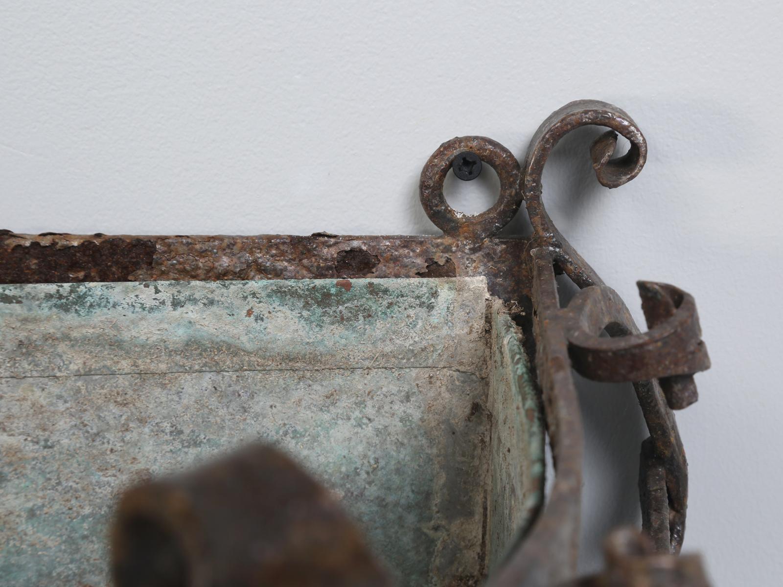 Pair of Antique Italian Copper and Steel Window Boxes, 2 Pairs Available 4