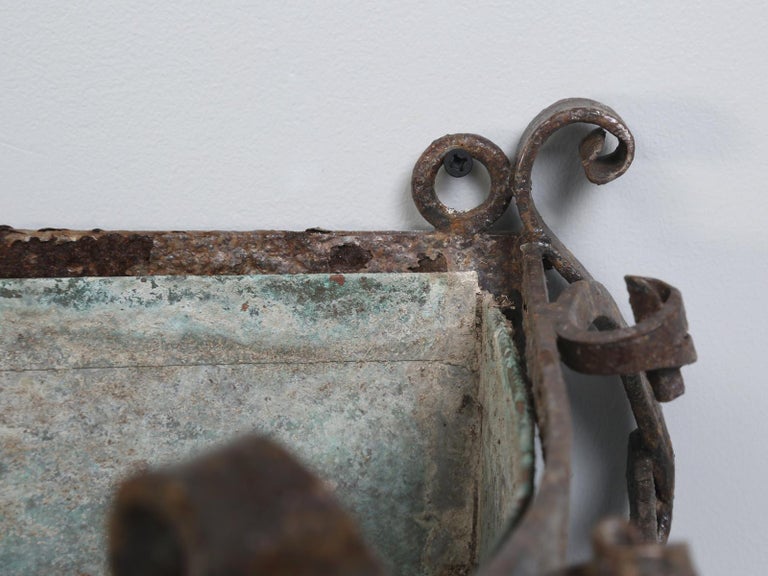 Pair of Antique Italian Copper and Steel Window Boxes, 2 Pairs