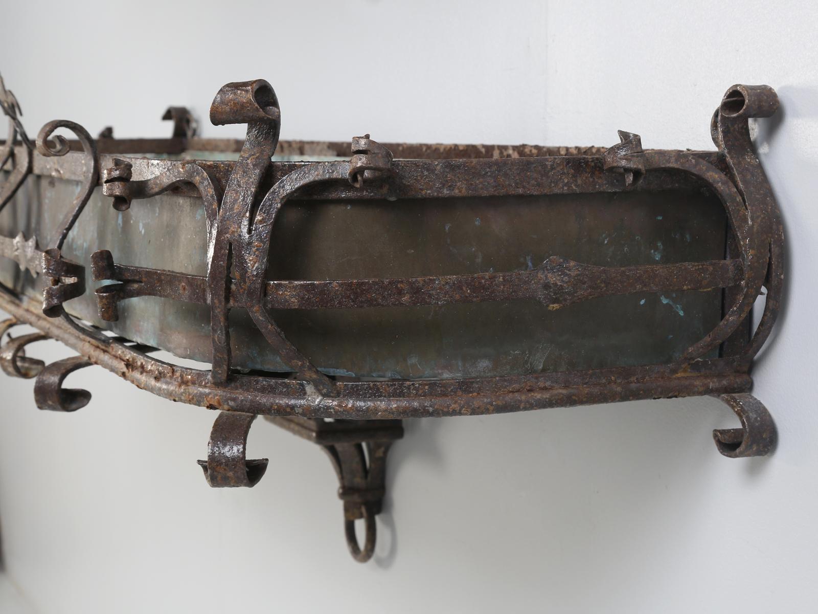 Pair of Antique Italian Copper and Steel Window Boxes, 2 Pairs Available 5