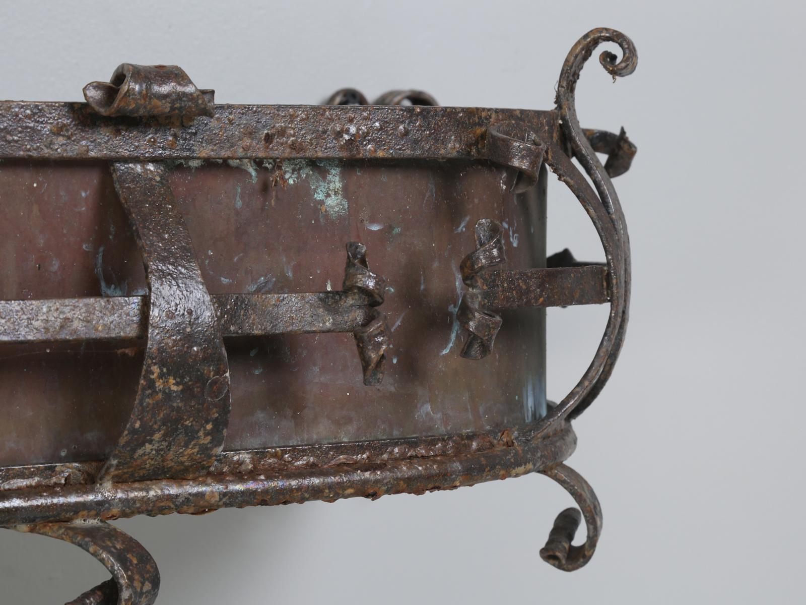 Pair of Antique Italian Copper and Steel Window Boxes, 2 Pairs Available 6