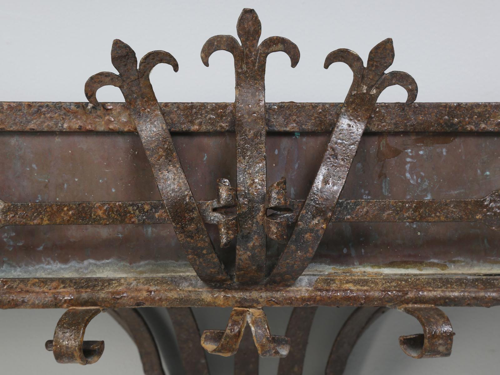 Pair of Antique Italian Copper and Steel Window Boxes, 2 Pairs Available 7