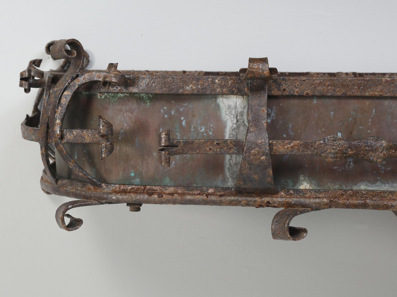 Pair of Antique Italian Copper and Steel Window Boxes, 2 Pairs Available 8