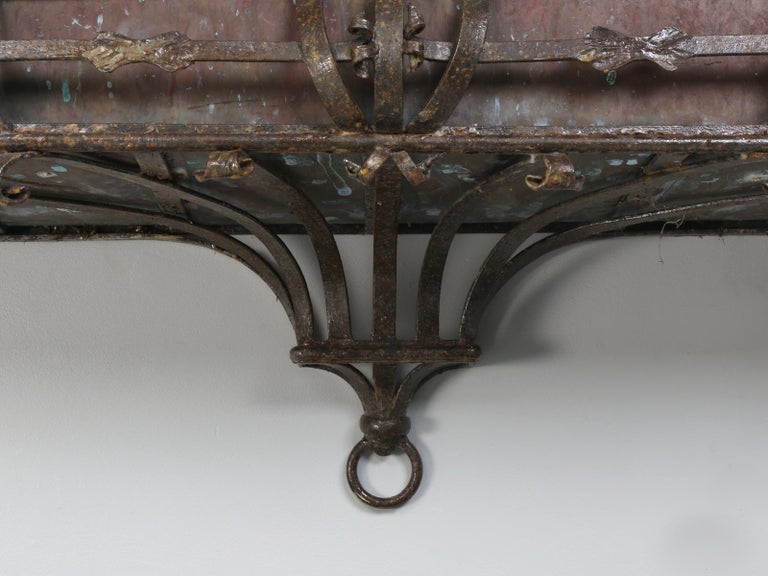 Pair of Antique Italian Copper and Steel Window Boxes, 2 Pairs