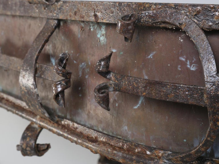 Pair of Antique Italian Copper and Steel Window Boxes, 2 Pairs