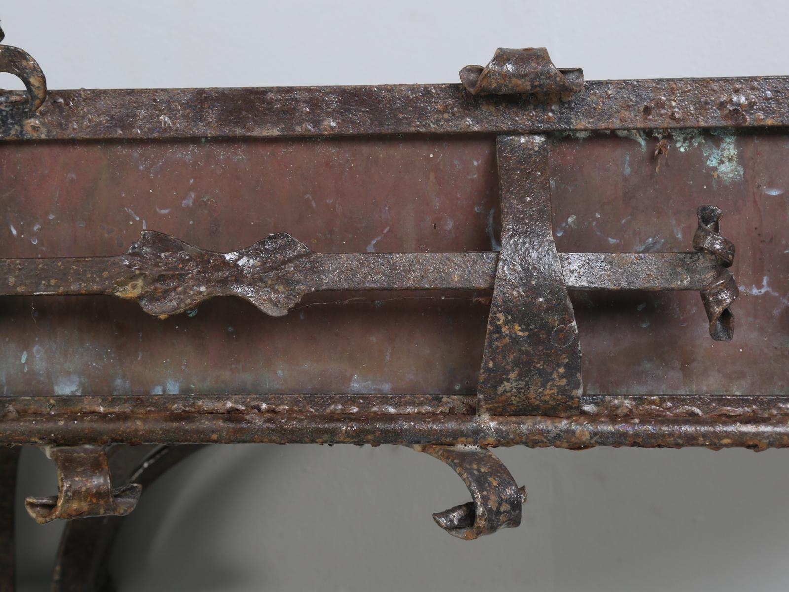 Country Pair of Antique Italian Copper and Steel Window Boxes, 2 Pairs Available