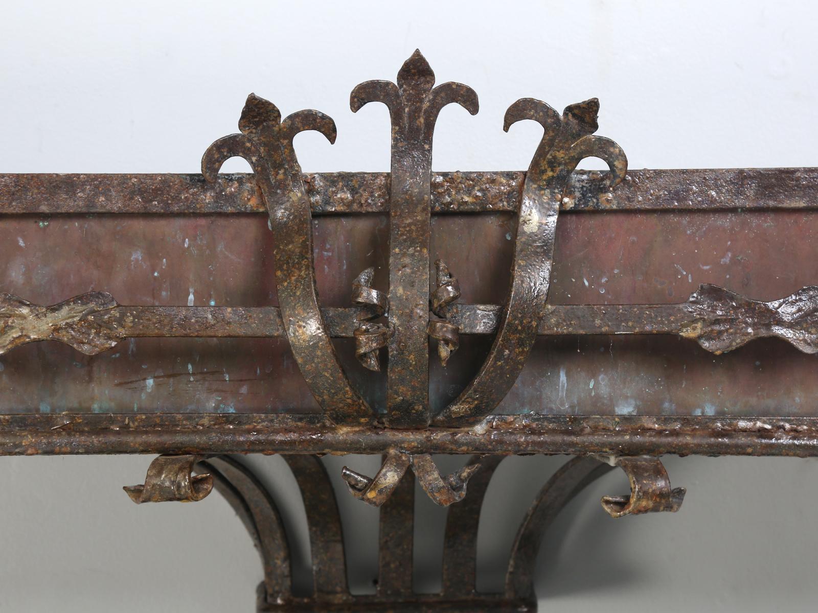 Early 20th Century Pair of Antique Italian Copper and Steel Window Boxes, 2 Pairs Available