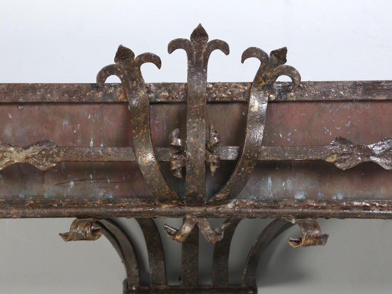 Pair of Antique Italian Copper and Steel Window Boxes, 2 Pairs