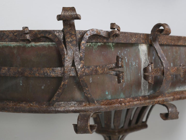 Pair of Antique Italian Copper and Steel Window Boxes, 2 Pairs