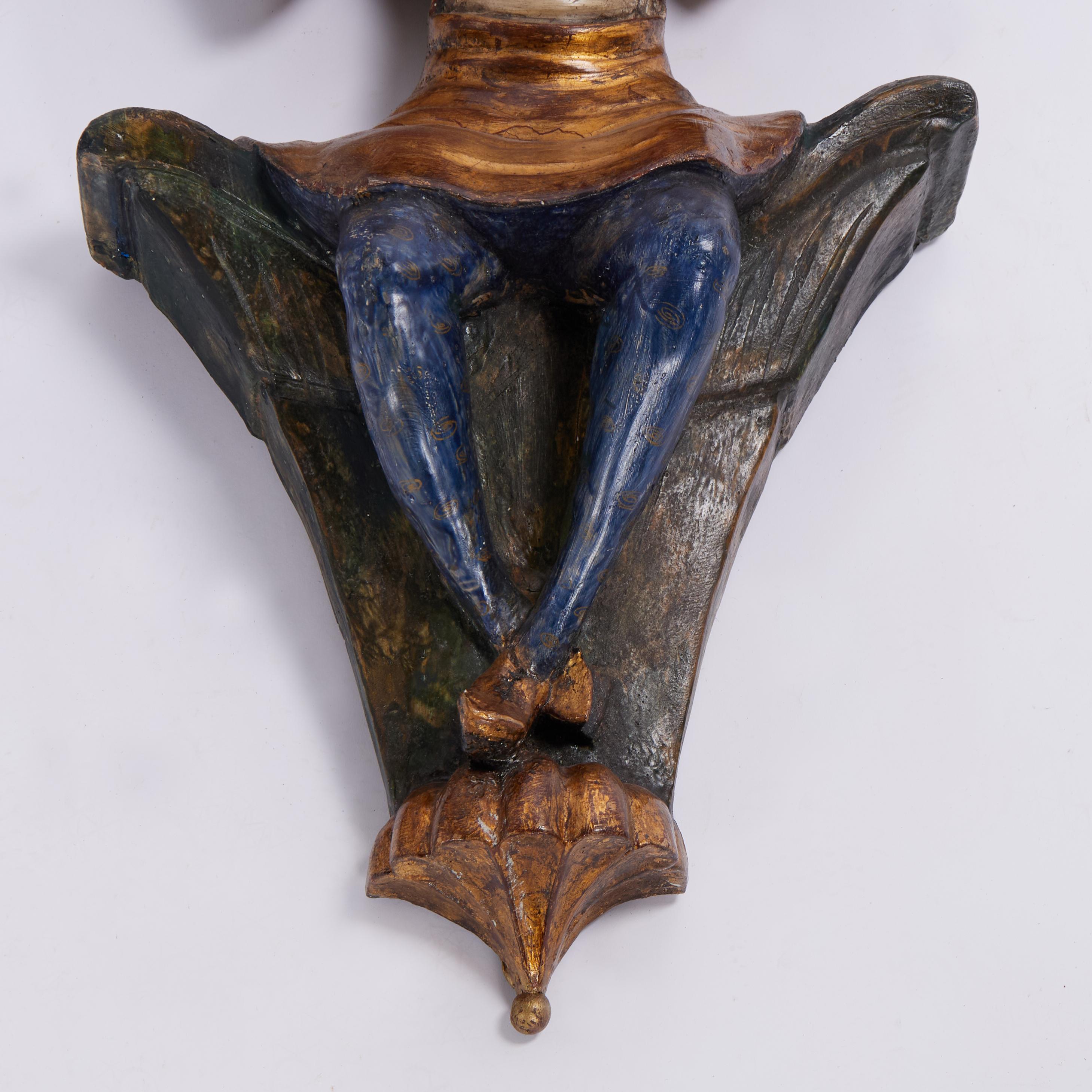 18th Century Pair of Antique Italian Figural Chinoiserie Wall Brackets or Shelves For Sale