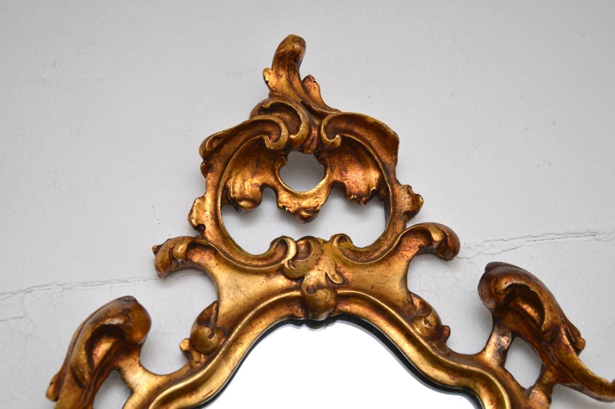 Rococo Pair of Antique Italian Giltwood Mirrors