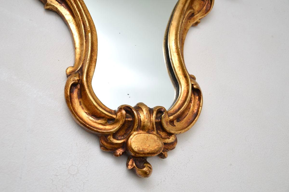 Mid-20th Century Pair of Antique Italian Giltwood Mirrors