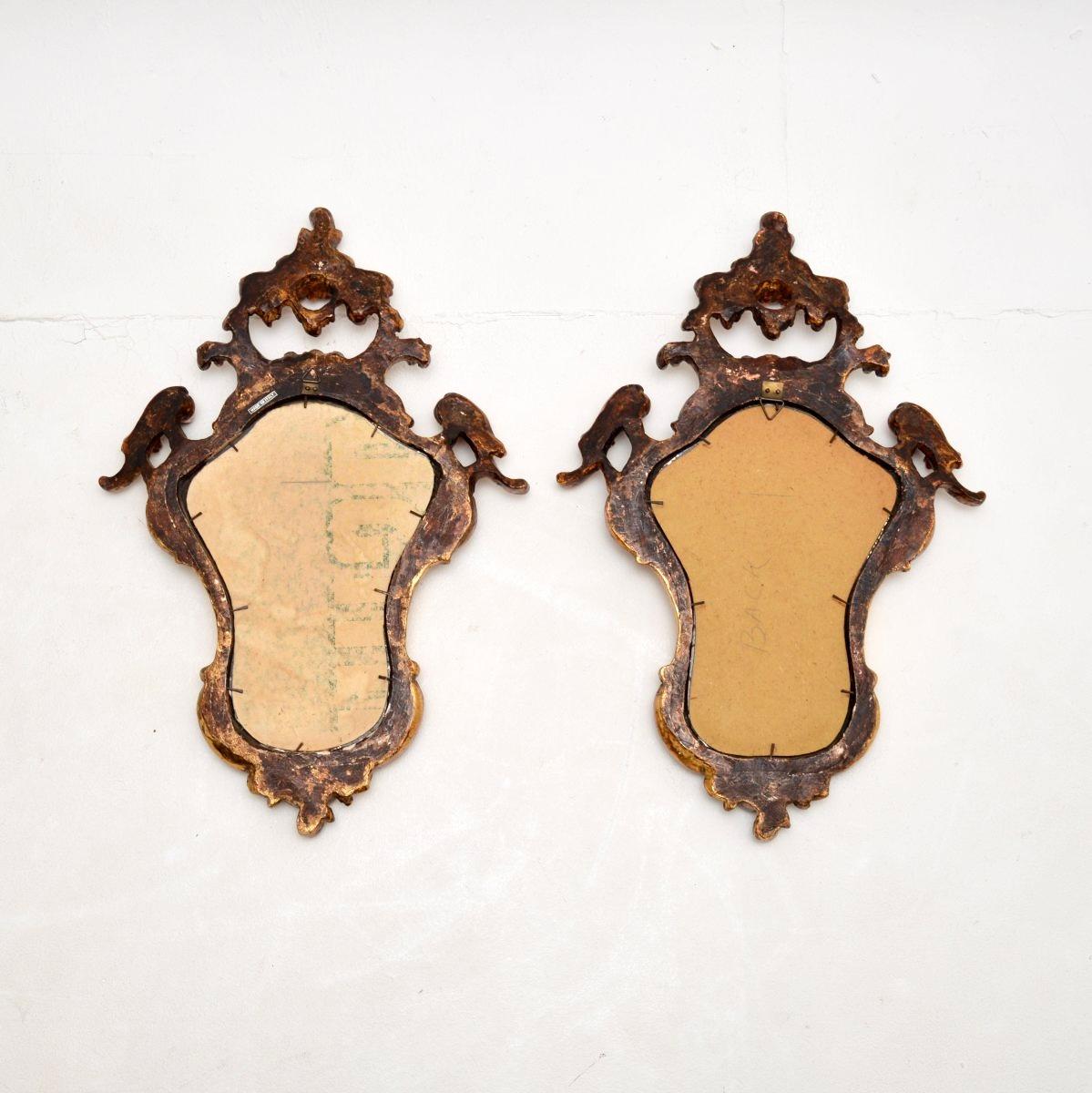 Pair of Antique Italian Giltwood Mirrors 2