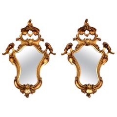 Pair of Antique Italian Giltwood Mirrors