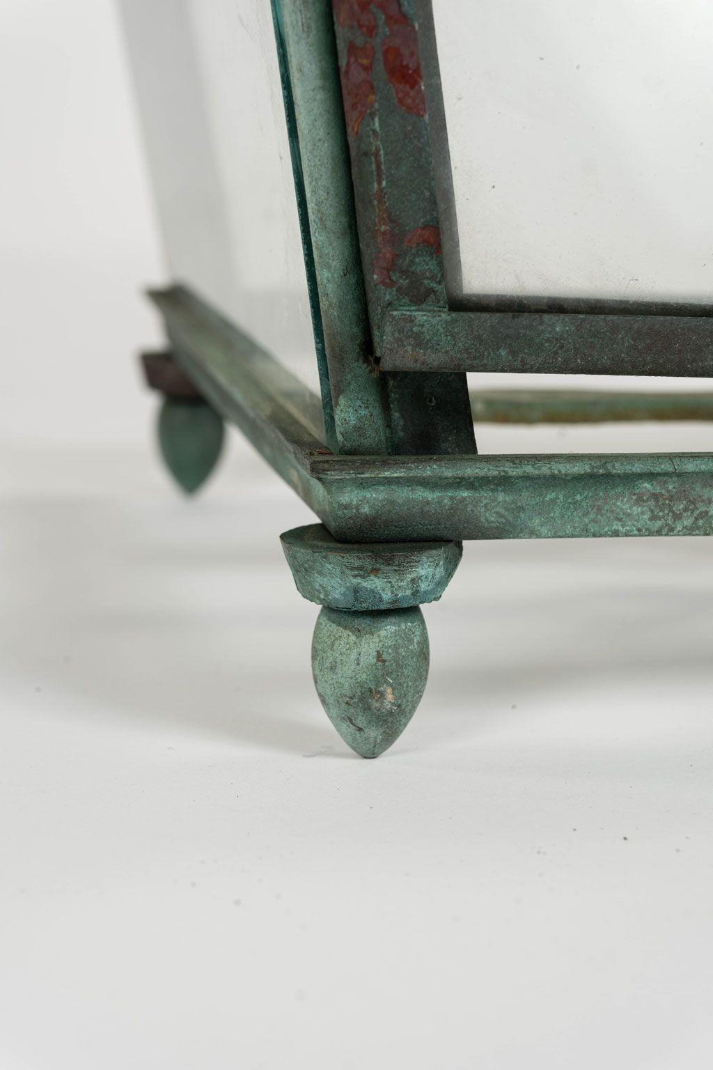 Napoléon III Paire de lanternes italiennes anciennes à panneaux de verre en vente
