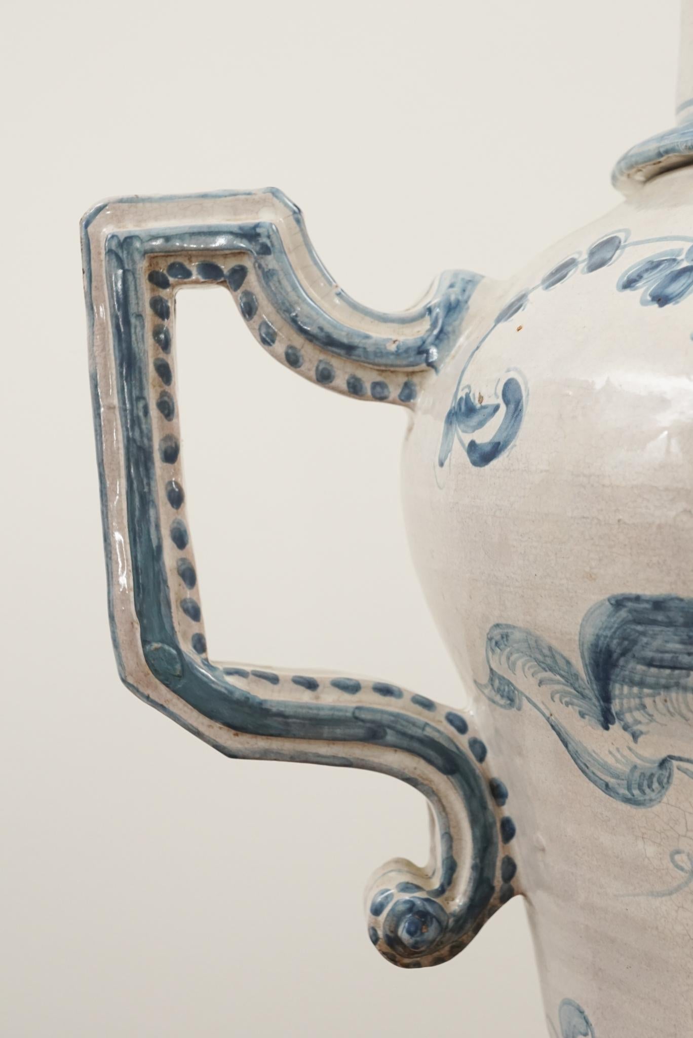 19th Century Pair of Antique Italian Glazed Pottery Jars