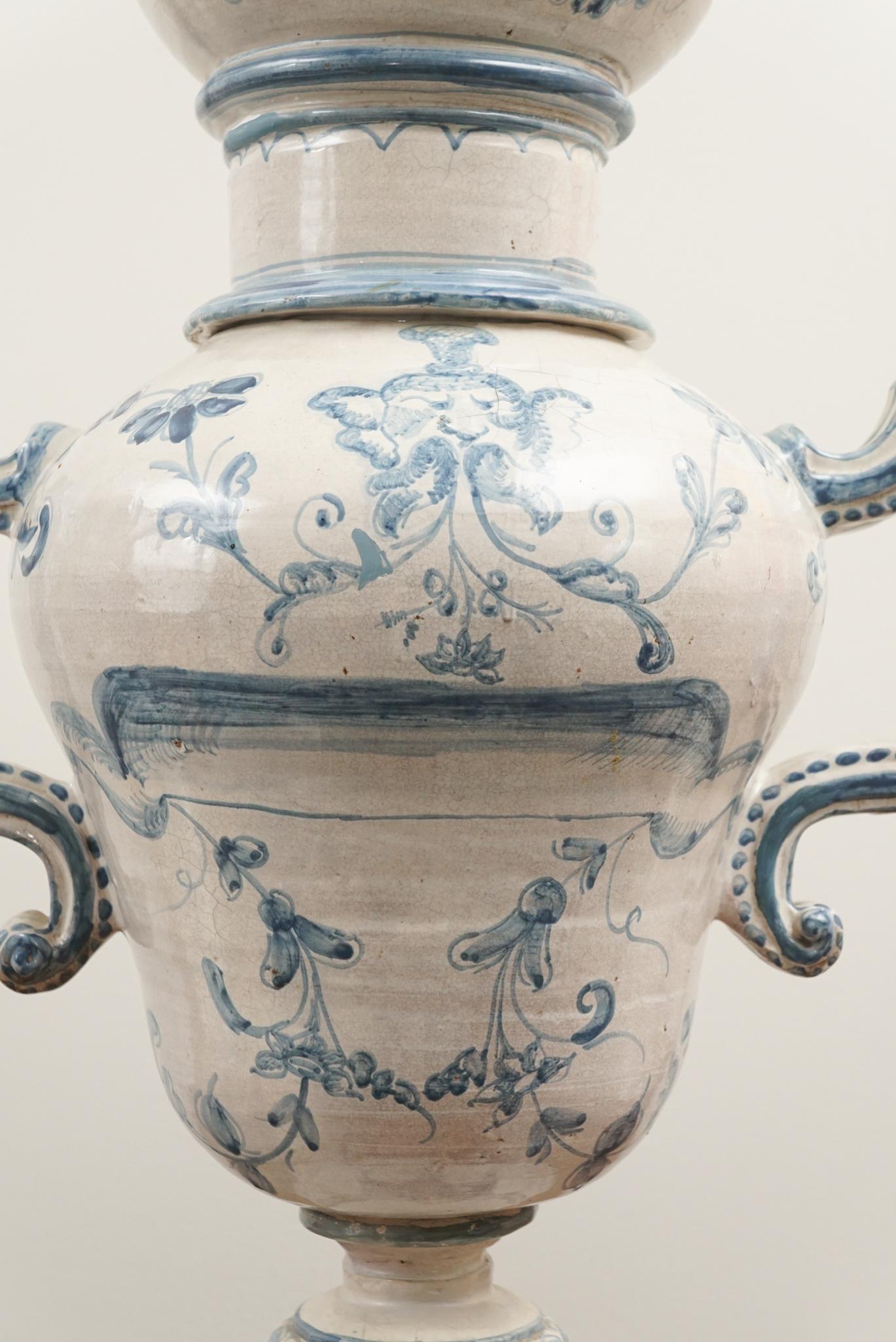 Pair of Antique Italian Glazed Pottery Jars 2