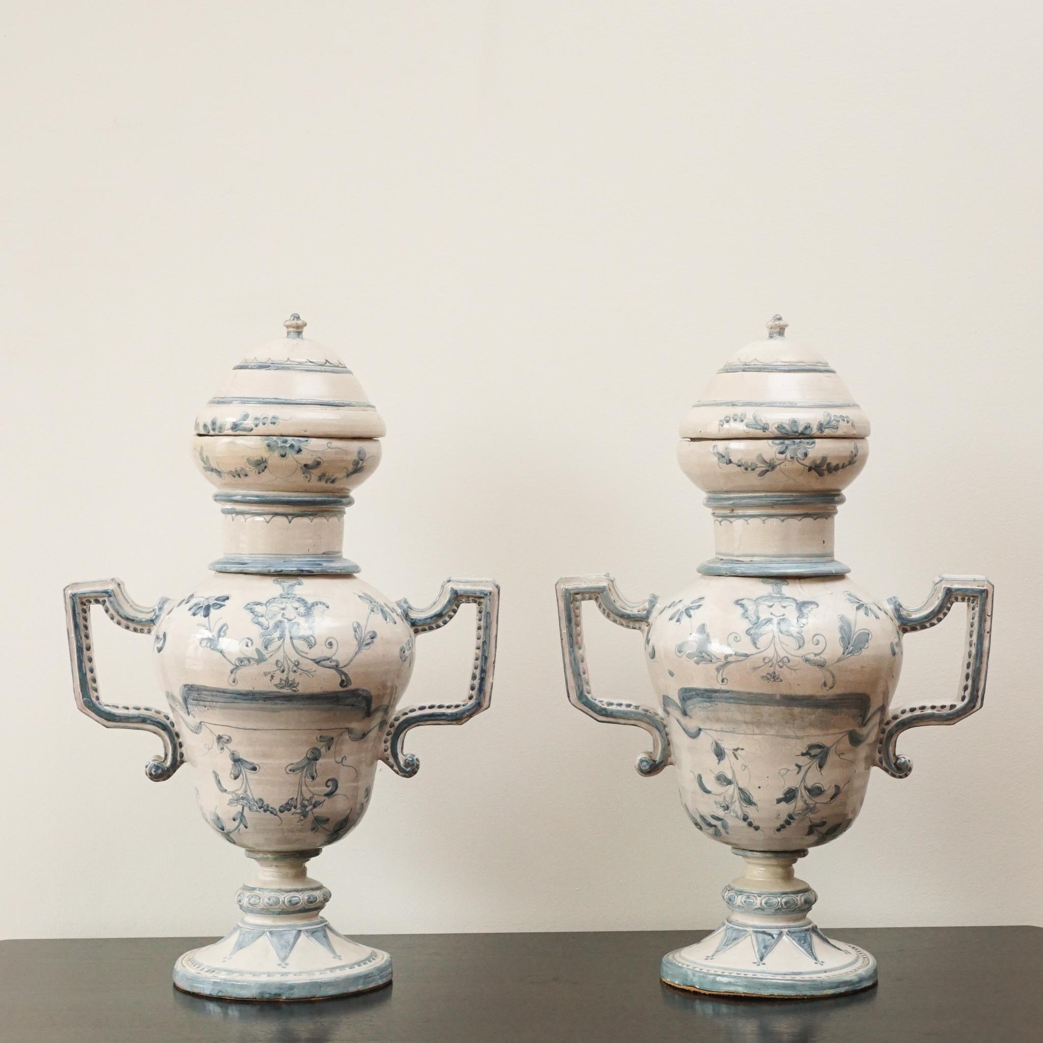 Pair of Antique Italian Glazed Pottery Jars 4