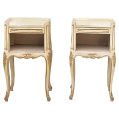 Pair of Antique Italian Louis XV Hand Painted Nightstands