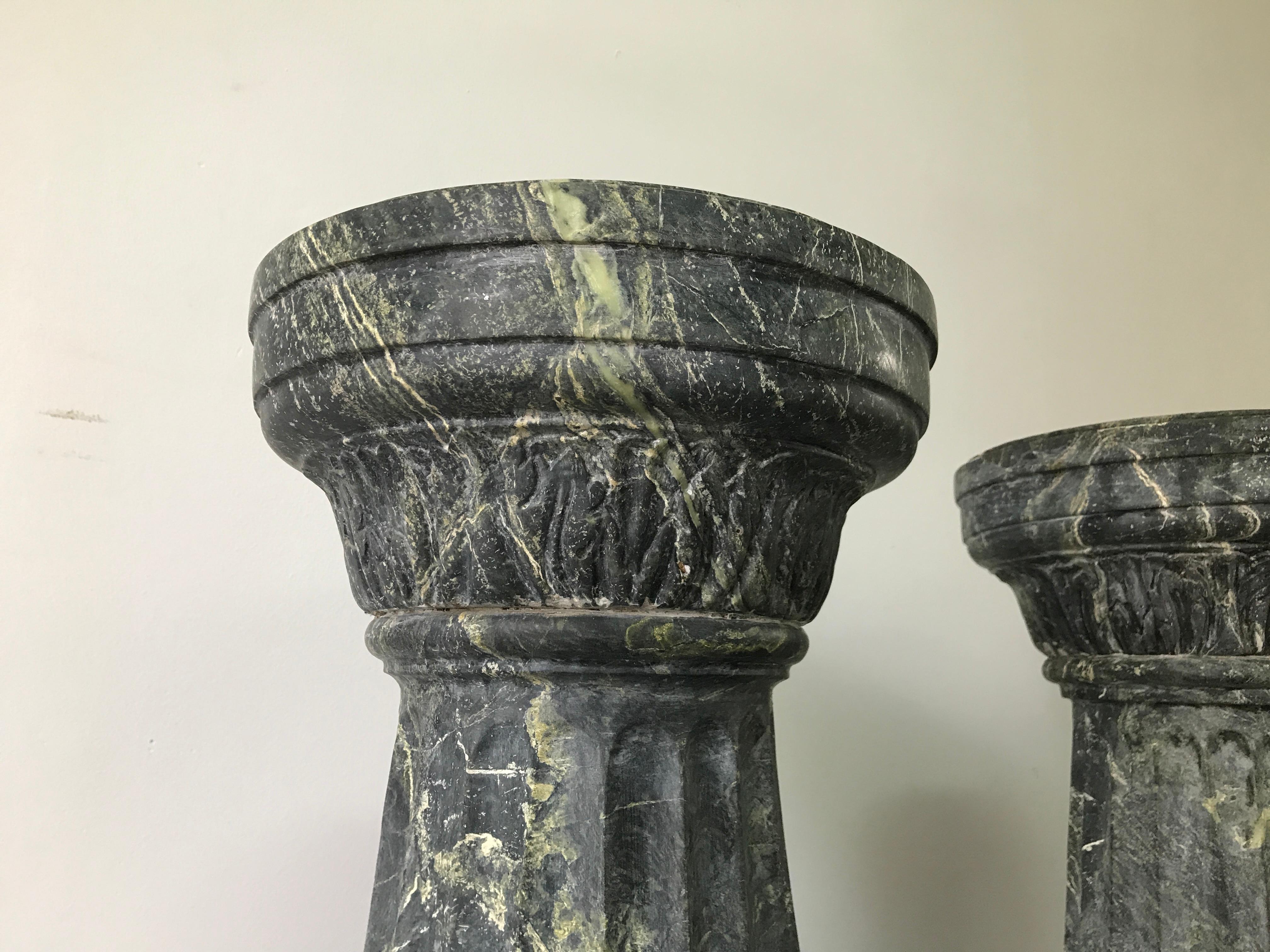 Pair of Antique Italian Marble Columns, Late 19th Century For Sale 2
