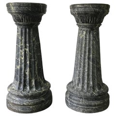 Pair of Antique Italian Marble Columns, Late 19th Century