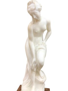 Pair of Antique Italian Marble Sculpture of Classical Female Nude Figures