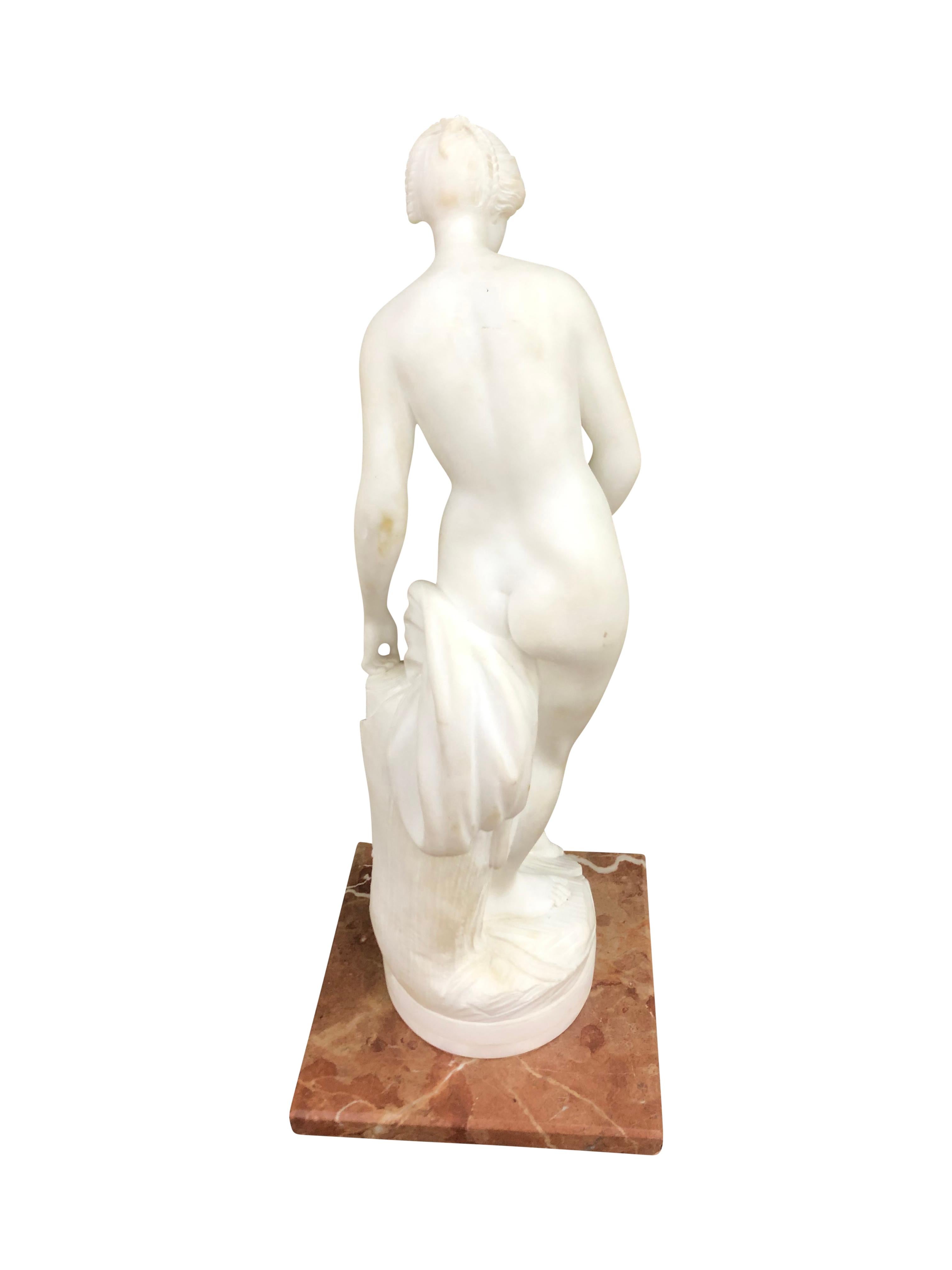 Pair of Antique Italian Marble Sculpture of Classical Female Nude Figures For Sale 2