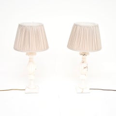 Pair of Antique Italian Marble Table Lamps