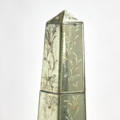 Pair of Antique Italian Mirrored Obelisks