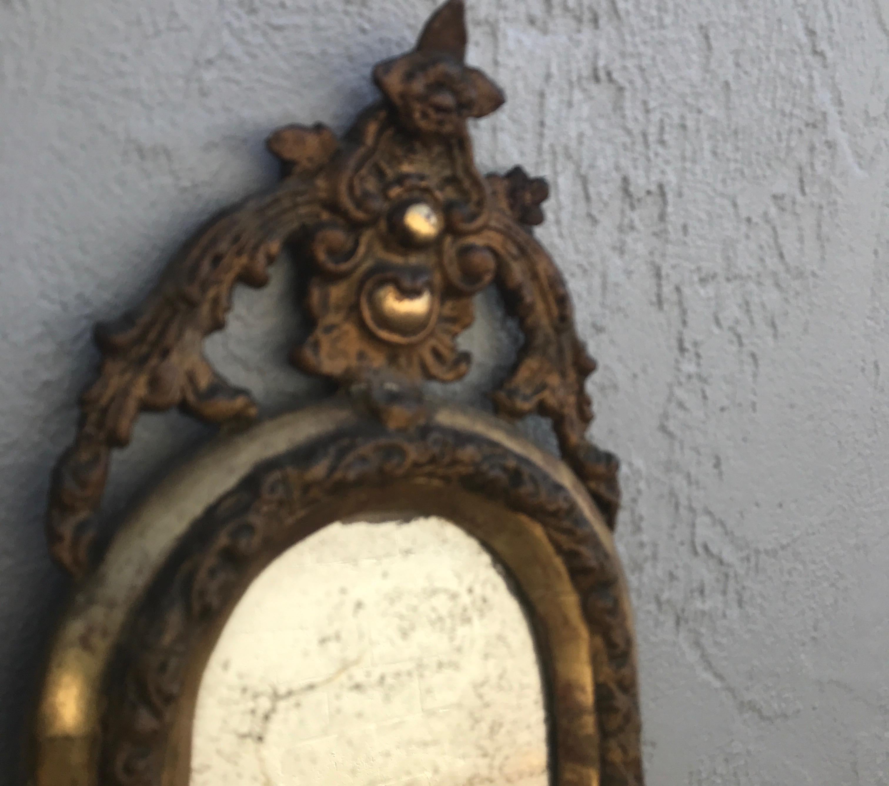 Pair of Antique Italian Mirrored Wall Brackets For Sale 10