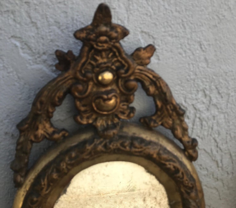 Pair of Antique Italian Mirrored Wall Brackets For Sale at 1stDibs