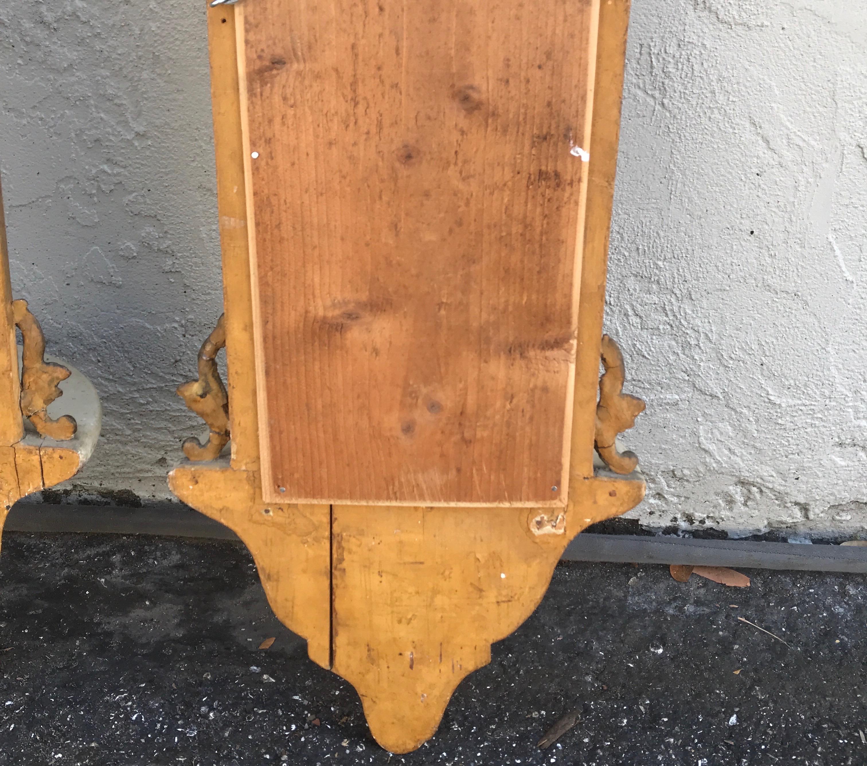 Pair of Antique Italian Mirrored Wall Brackets For Sale 14