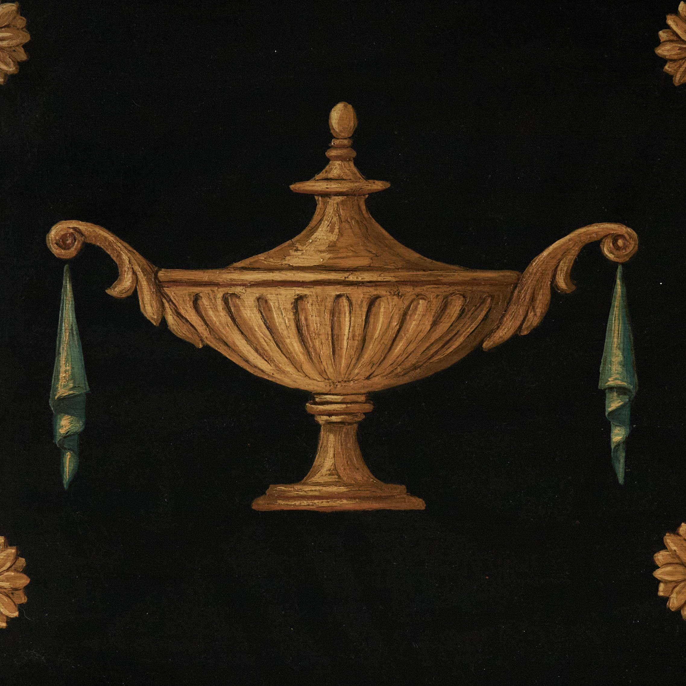Pareja de Espejos de Pared Antiguos Italianos Neo Clásicos con Trompe L'oeil siglo XX en venta