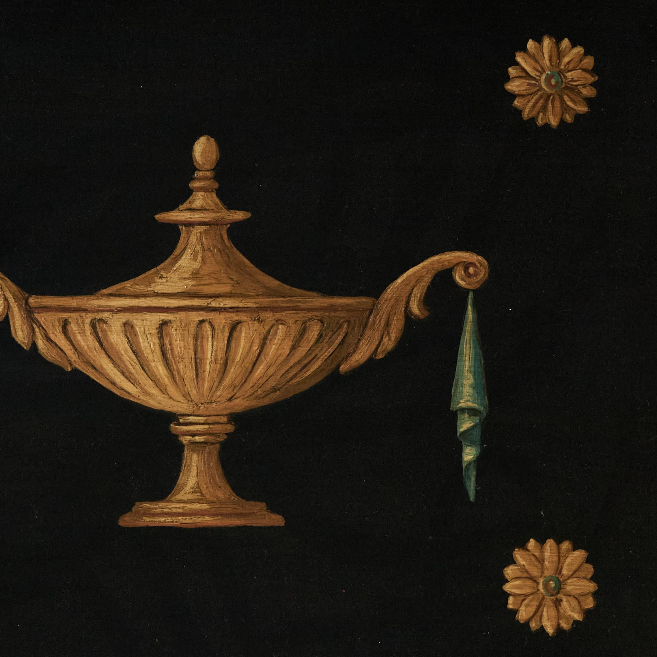 Pareja de Espejos de Pared Antiguos Italianos Neo Clásicos con Trompe L'oeil Madera en venta