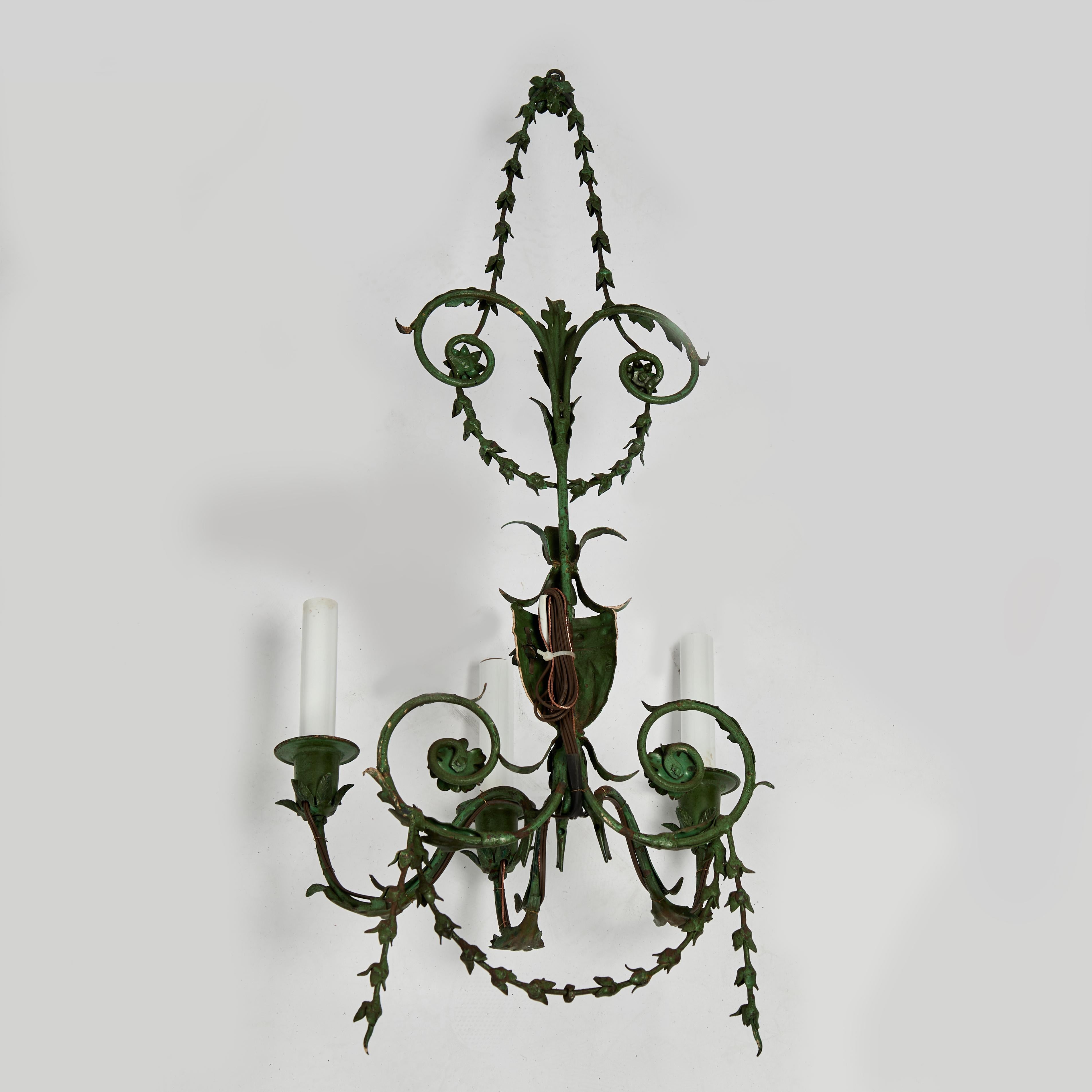 Pair of Antique Italian Neo Classic Wall Sconces For Sale 4