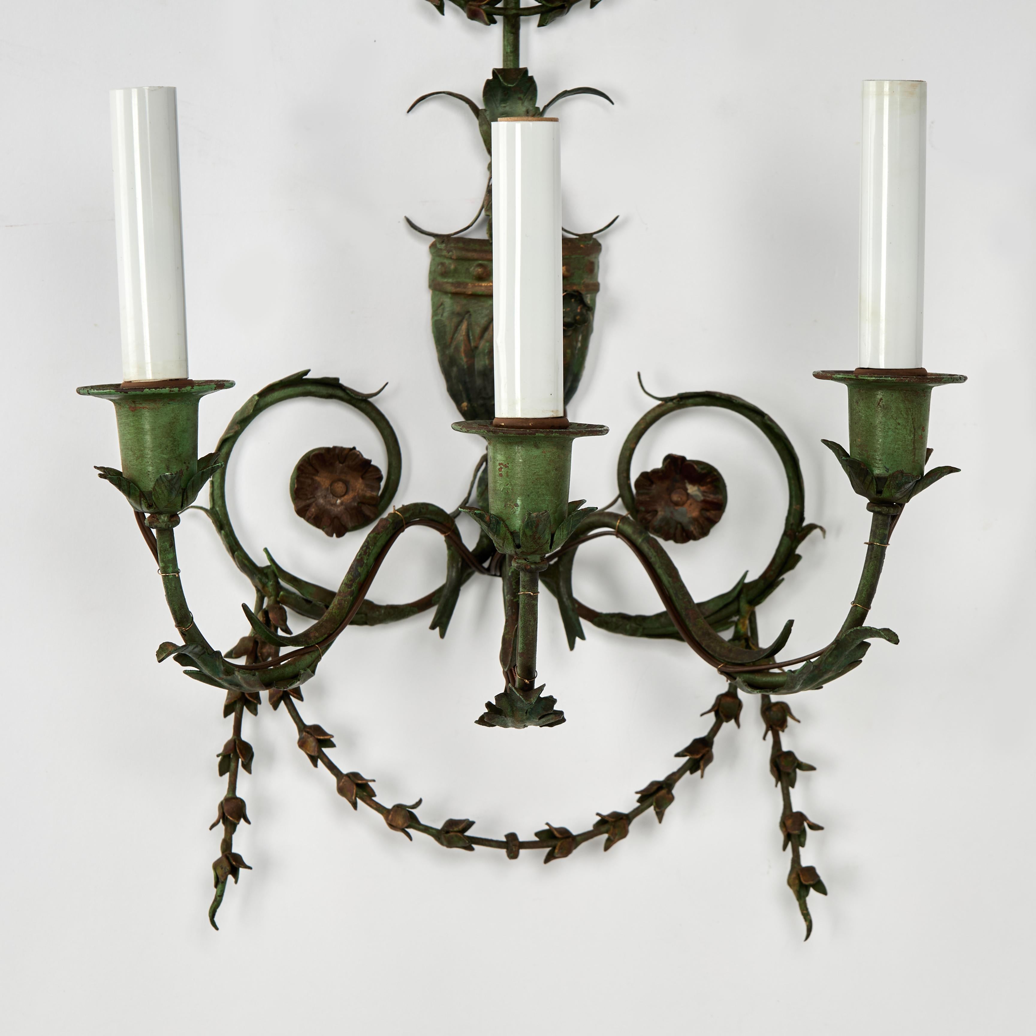 Pair of Antique Italian Neo Classic Wall Sconces For Sale 3