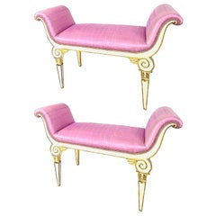 Coppia di antiche panche neoclassiche italiane