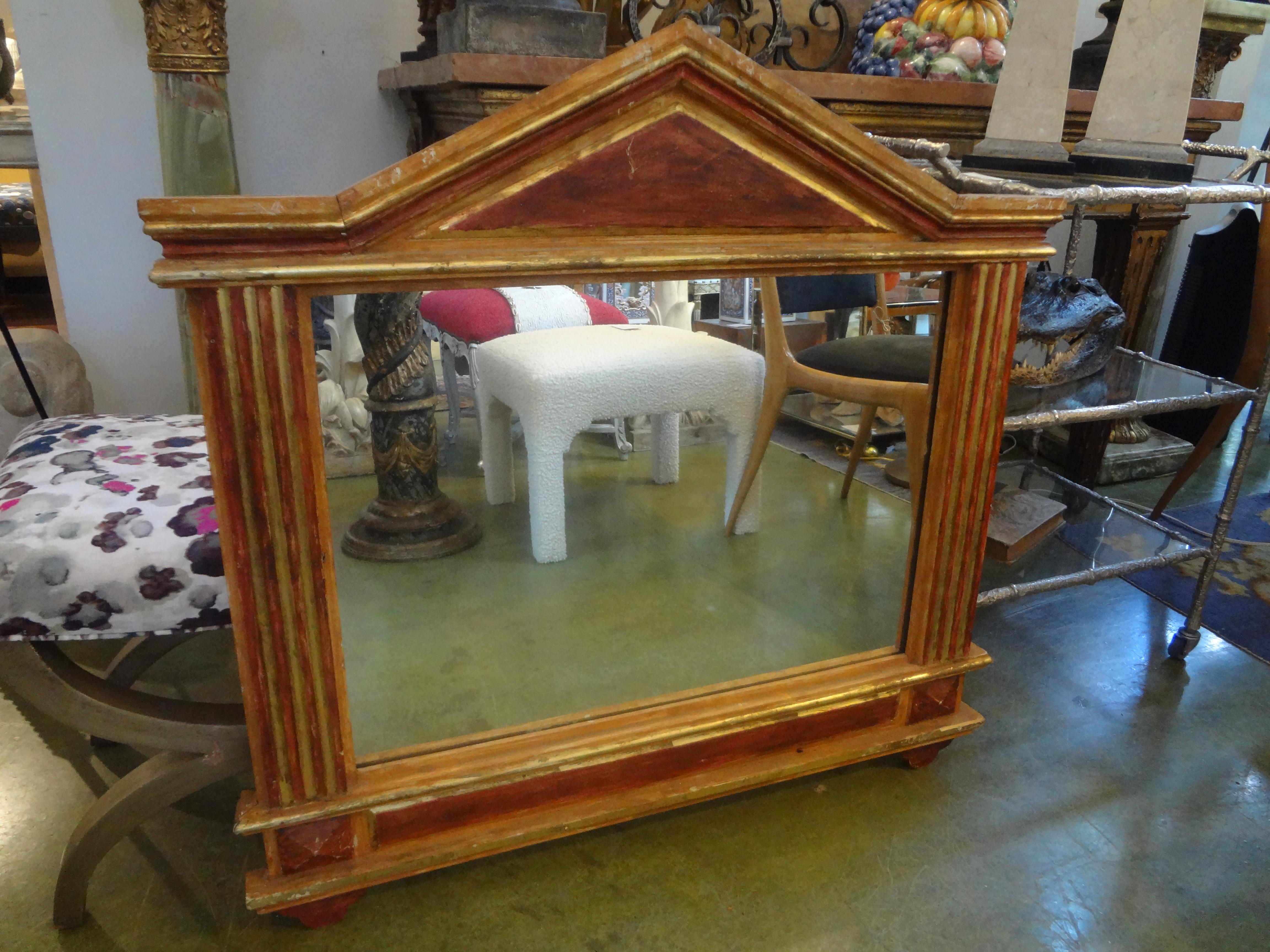 Pair of Italian Mirrors, Neoclassical Style Painted and Giltwood For Sale 2