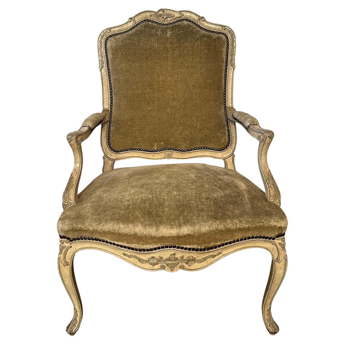 Pareja de sillones antiguos italianos pintados Italiano en venta