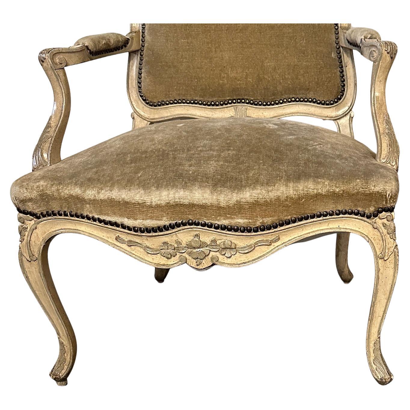 Pareja de sillones antiguos italianos pintados siglo XIX en venta