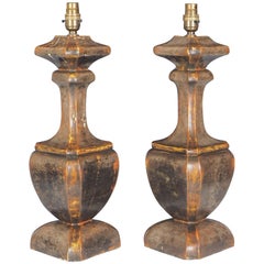 Pair of Antique Italian Polychrome Table Lamps