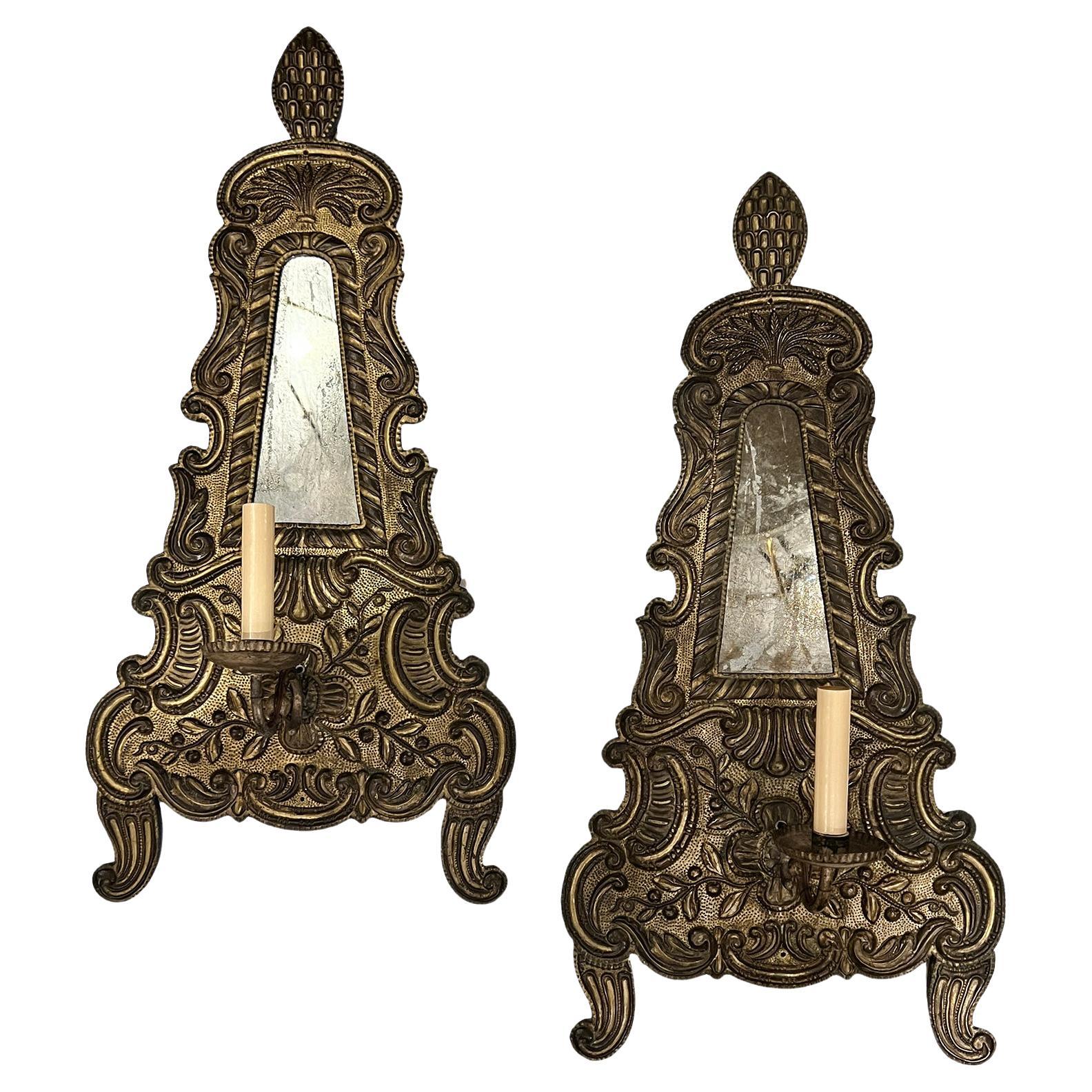 Pair of Antique Italian Sconces For Sale