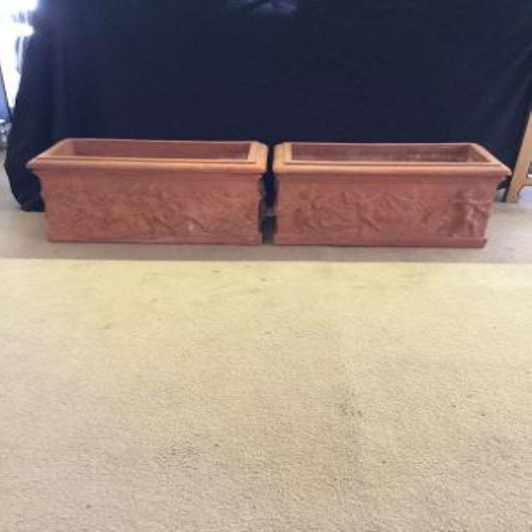 Pair of Antique Italian Terracotta Planters 8