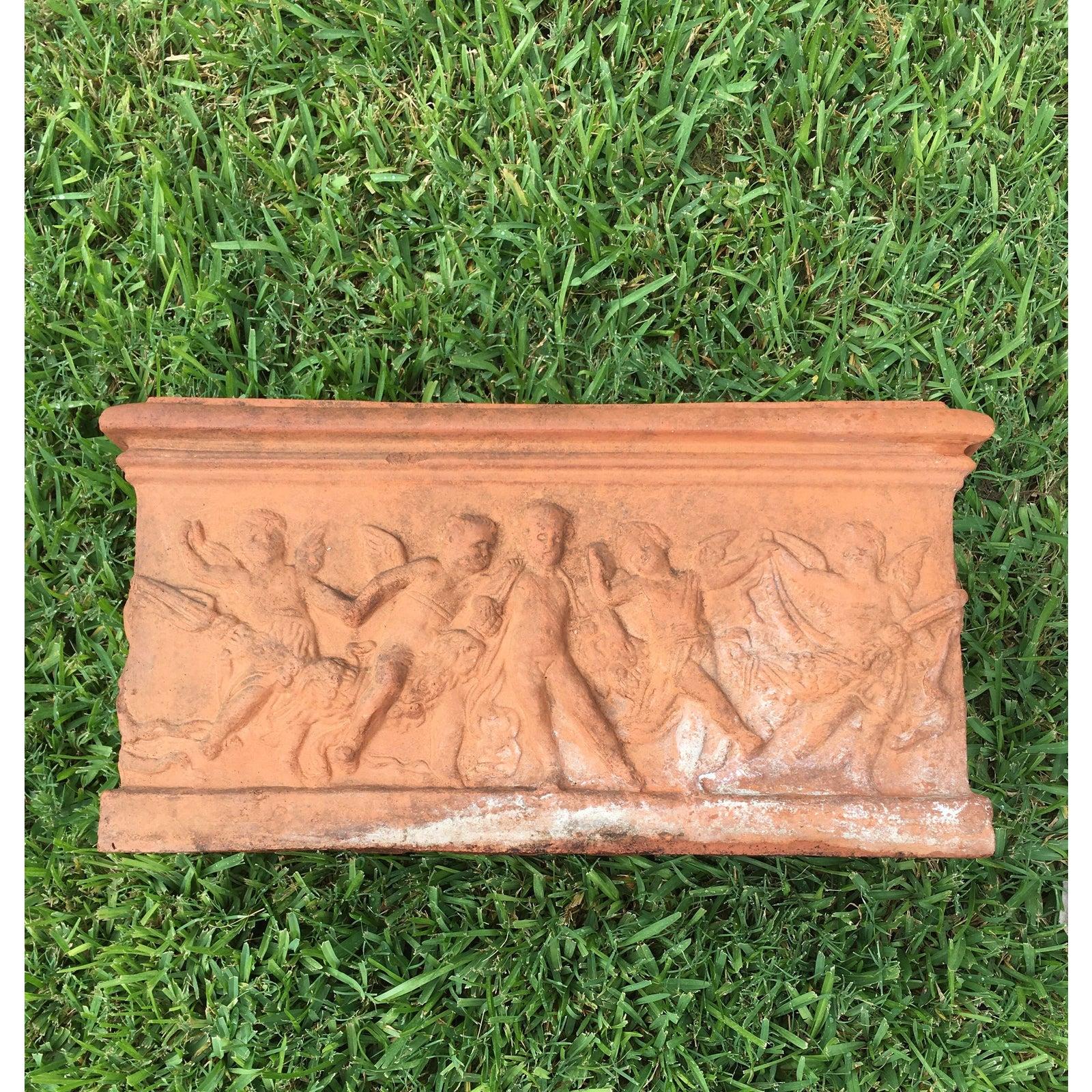 Classical Roman Pair of Antique Italian Terracotta Planters
