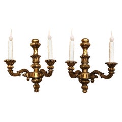 Pair of Antique Italian Tuscan Giltwood Wall Sconces